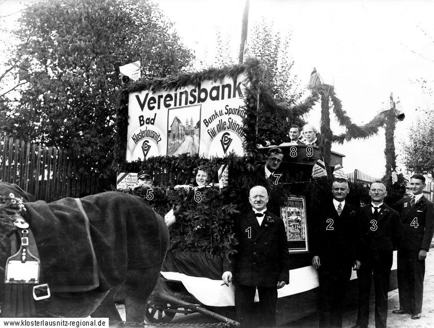 1938 Festwagen der Vereinsbank zu Umzug